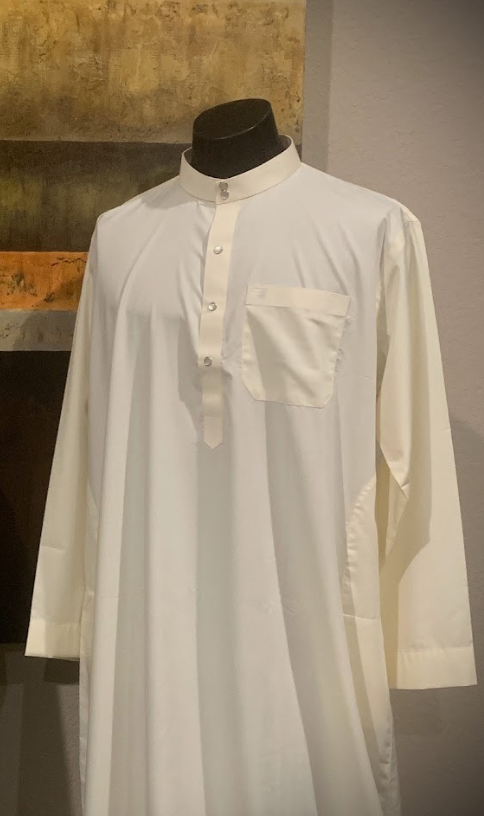 ES Men's Thobe/Jubba/Long Shirt - IVORY (Cream) Color- Classic Look