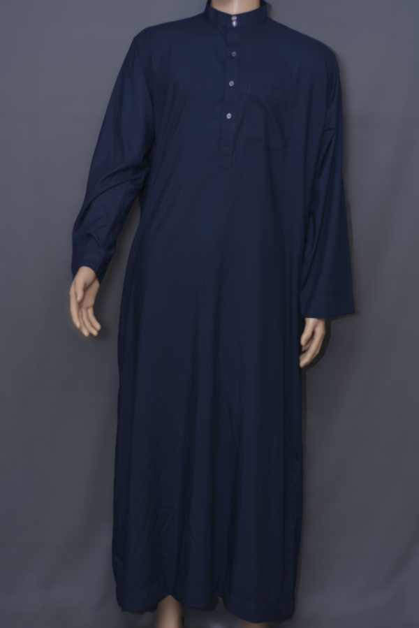 ES Men's Thobe/Jubba/Long Shirt - - Navy Blue Color - Classic Look