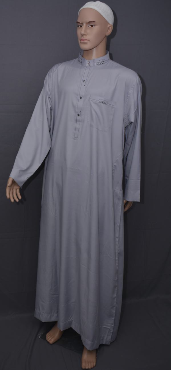 ES Men's Thobe/Jubba/Long Shirt - Gray Color - Classic Look